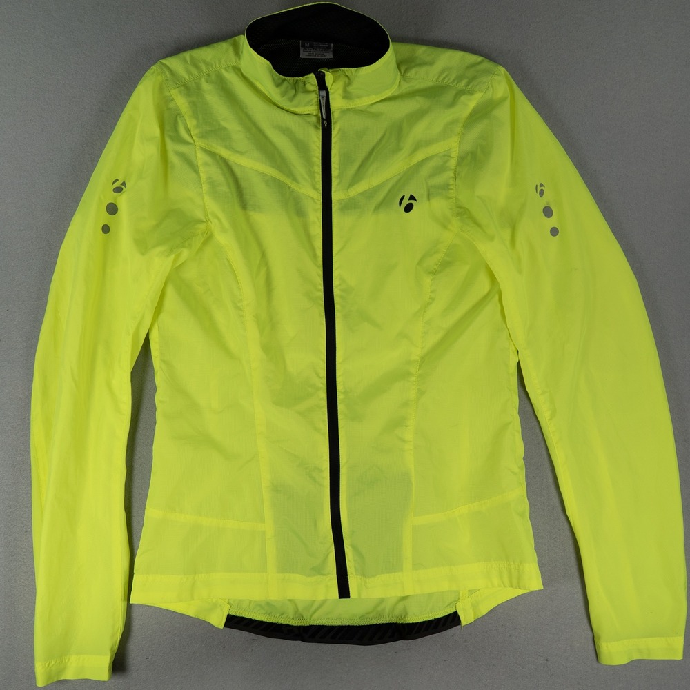 Bontrager Womens Cycling Windbreaker Jacket Neon Yellow M Full Zip Reflective